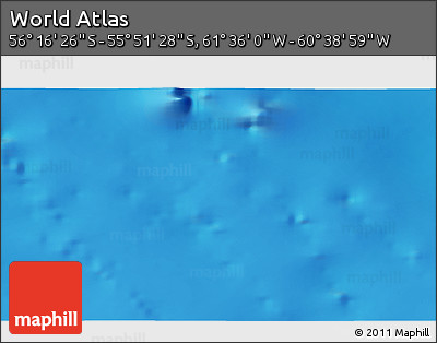 Physical 3D Map of the Area around 56° 3' 57" S, 61° 7' 30" W