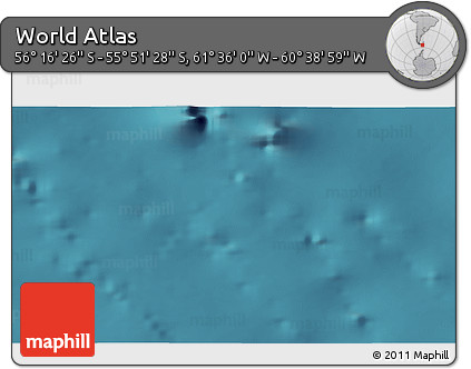 Satellite 3D Map of the Area around 56° 3' 57" S, 61° 7' 30" W