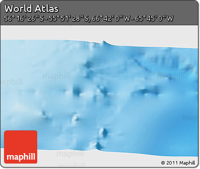 Physical 3D Map of the Area around 56° 3' 57" S, 66° 13' 29" W
