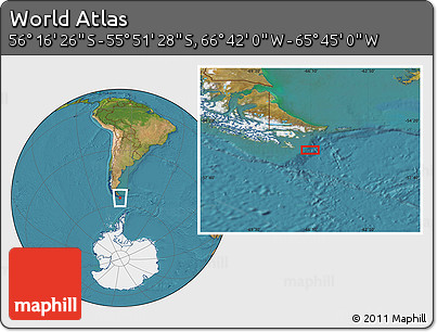 Satellite Location Map of the Area around 56° 3' 57" S, 66° 13' 29" W