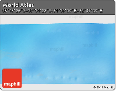 Physical 3D Map of the Area around 56° 3' 57" S, 72° 19' 29" E