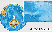 Physical Location Map of the area around 56° 3' 57" S, 72° 19' 29" E
