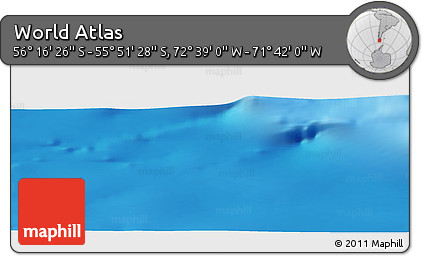 Physical Panoramic Map of the Area around 56° 3' 57" S, 72° 10' 30" W