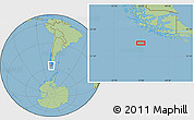 Savanna Style Location Map of the area around 56° 3' 57" S, 73° 1' 30" W