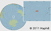 Savanna Style Location Map of the area around 56° 3' 57" S, 93° 34' 29" E, hill shading