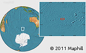 Satellite Location Map of the area around 56° 3' 57" S, 95° 16' 30" E