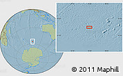 Savanna Style Location Map of the area around 56° 3' 57" S, 95° 16' 30" E, hill shading