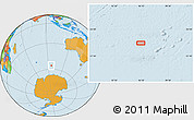 Political Location Map of the area around 56° 3' 57" S, 96° 7' 30" E