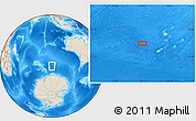 Shaded Relief Location Map of the area around 56° 3' 57" S, 96° 7' 30" E