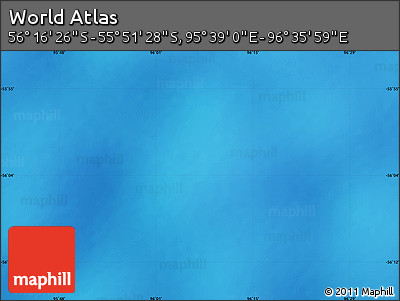 Physical Map of the Area around 56° 3' 57" S, 96° 7' 30" E