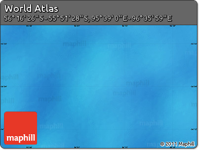 Physical Map of the Area around 56° 3' 57" S, 96° 7' 30" E