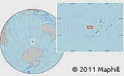 Gray Location Map of the area around 56° 3' 57" S, 96° 58' 29" E, hill shading