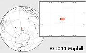 Blank Location Map of the area around 56° 3' 57" S, 97° 49' 29" E