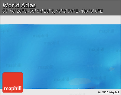 Physical 3D Map of the Area around 56° 3' 57" S, 99° 31' 30" E