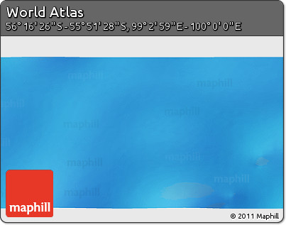 Physical 3D Map of the Area around 56° 3' 57" S, 99° 31' 30" E