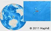 Shaded Relief Location Map of the area around 56° 3' 57" S, 99° 31' 30" E