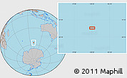 Gray Location Map of the area around 56° 26' 14" S, 100° 22' 30" E