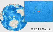 Shaded Relief Location Map of the area around 56° 26' 14" S, 100° 22' 30" E