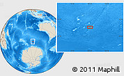 Shaded Relief Location Map of the area around 56° 26' 14" S, 101° 13' 29" E