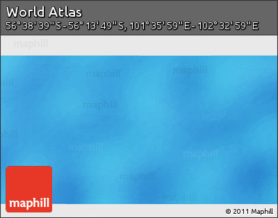 Physical 3D Map of the Area around 56° 26' 14" S, 102° 4' 29" E
