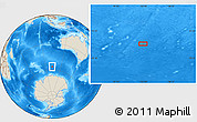 Shaded Relief Location Map of the area around 56° 26' 14" S, 102° 55' 30" E