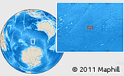 Shaded Relief Location Map of the area around 56° 26' 14" S, 104° 37' 30" E