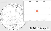Blank Location Map of the area around 56° 26' 14" S, 105° 28' 29" E