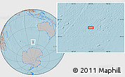 Gray Location Map of the area around 56° 26' 14" S, 105° 28' 29" E, hill shading