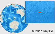 Shaded Relief Location Map of the area around 56° 26' 14" S, 105° 28' 29" E