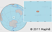 Gray Location Map of the area around 56° 26' 14" S, 106° 19' 29" E