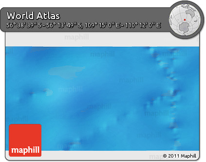 Physical 3D Map of the Area around 56° 26' 14" S, 109° 43' 29" E