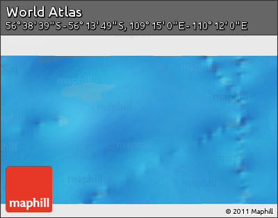 Physical 3D Map of the Area around 56° 26' 14" S, 109° 43' 29" E