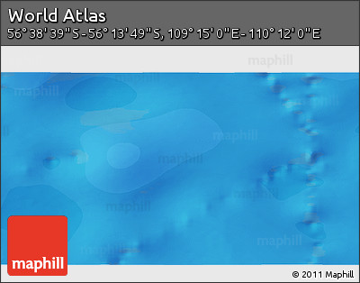 Political 3D Map of the Area around 56° 26' 14" S, 109° 43' 29" E