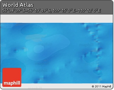 Political 3D Map of the Area around 56° 26' 14" S, 109° 43' 29" E