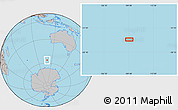 Gray Location Map of the area around 56° 26' 14" S, 109° 43' 29" E