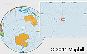 Political Location Map of the area around 56° 26' 14" S, 109° 43' 29" E