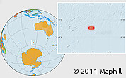 Political Location Map of the area around 56° 26' 14" S, 111° 25' 30" E