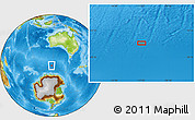 Physical Location Map of the area around 56° 26' 14" S, 117° 22' 30" E