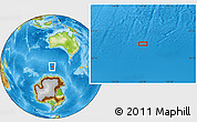 Physical Location Map of the area around 56° 26' 14" S, 118° 13' 29" E