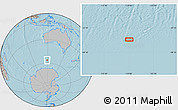 Gray Location Map of the area around 56° 26' 14" S, 119° 4' 29" E, hill shading