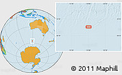 Political Location Map of the area around 56° 26' 14" S, 119° 4' 29" E