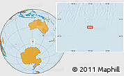 Political Location Map of the area around 56° 26' 14" S, 121° 37' 30" E