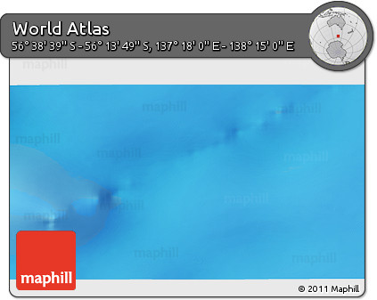 Physical 3D Map of the Area around 56° 26' 14" S, 137° 46' 30" E