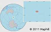 Gray Location Map of the area around 56° 26' 14" S, 152° 13' 29" E