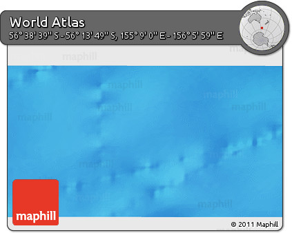 Physical 3D Map of the Area around 56° 26' 14" S, 155° 37' 30" E
