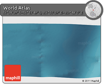 Satellite 3D Map of the Area around 56° 26' 14" S, 157° 19' 29" E