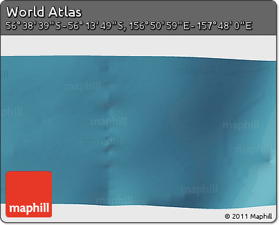 Satellite 3D Map of the Area around 56° 26' 14" S, 157° 19' 29" E