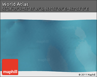 Satellite 3D Map of the Area around 56° 26' 14" S, 162° 25' 30" E