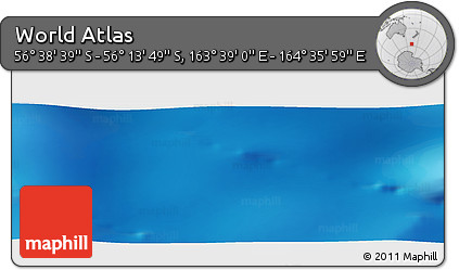 Physical Panoramic Map of the Area around 56° 26' 14" S, 164° 7' 30" E