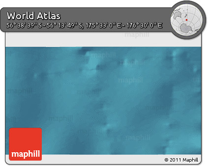 Satellite 3D Map of the Area around 56° 26' 14" S, 176° 1' 30" E